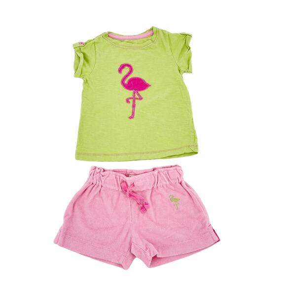 Hatley Pajama Set Flamingo Shorts & Tank 2 - Picture 1 of 7